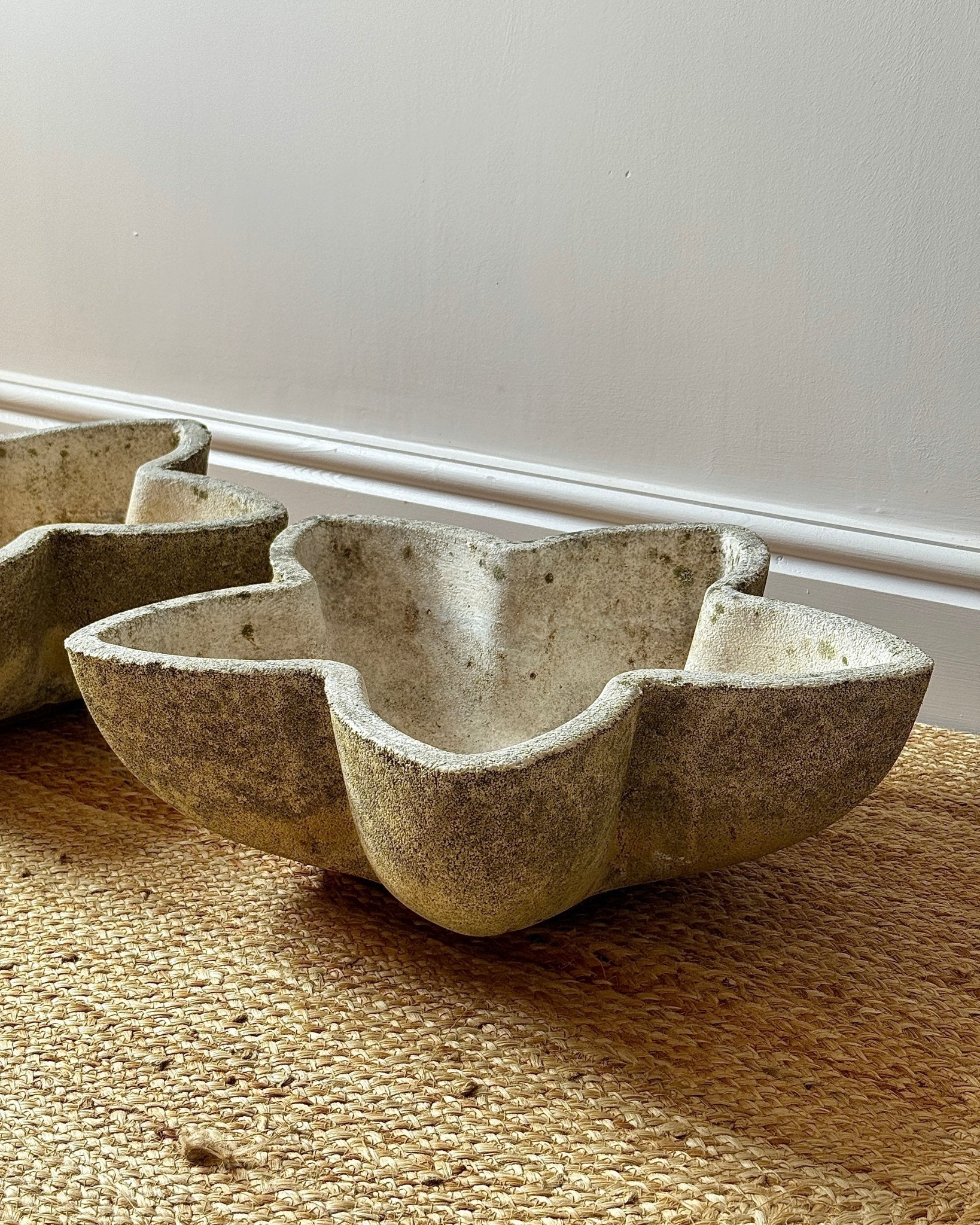French Cast Stone Flower Form Planters - Club Sourced