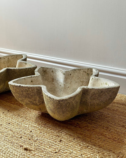 French Cast Stone Flower Form Planters - Club Sourced
