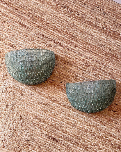 Pair of Italian Green Glass Sconces, Albano Poli for Poliarte c.1970