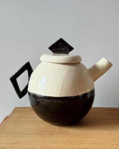 French Studio Pottery Post-Modern Ceramic Teacup Set