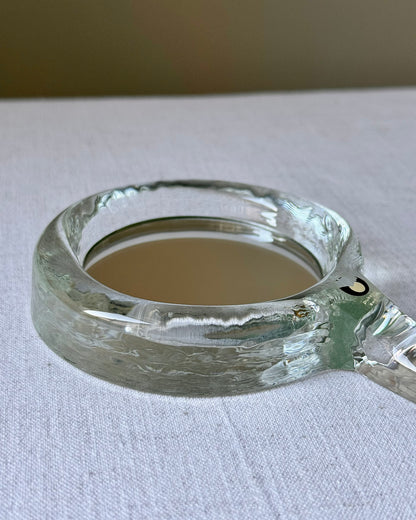 Mid-Century Pukeberg Swedish Glass Hand Mirror