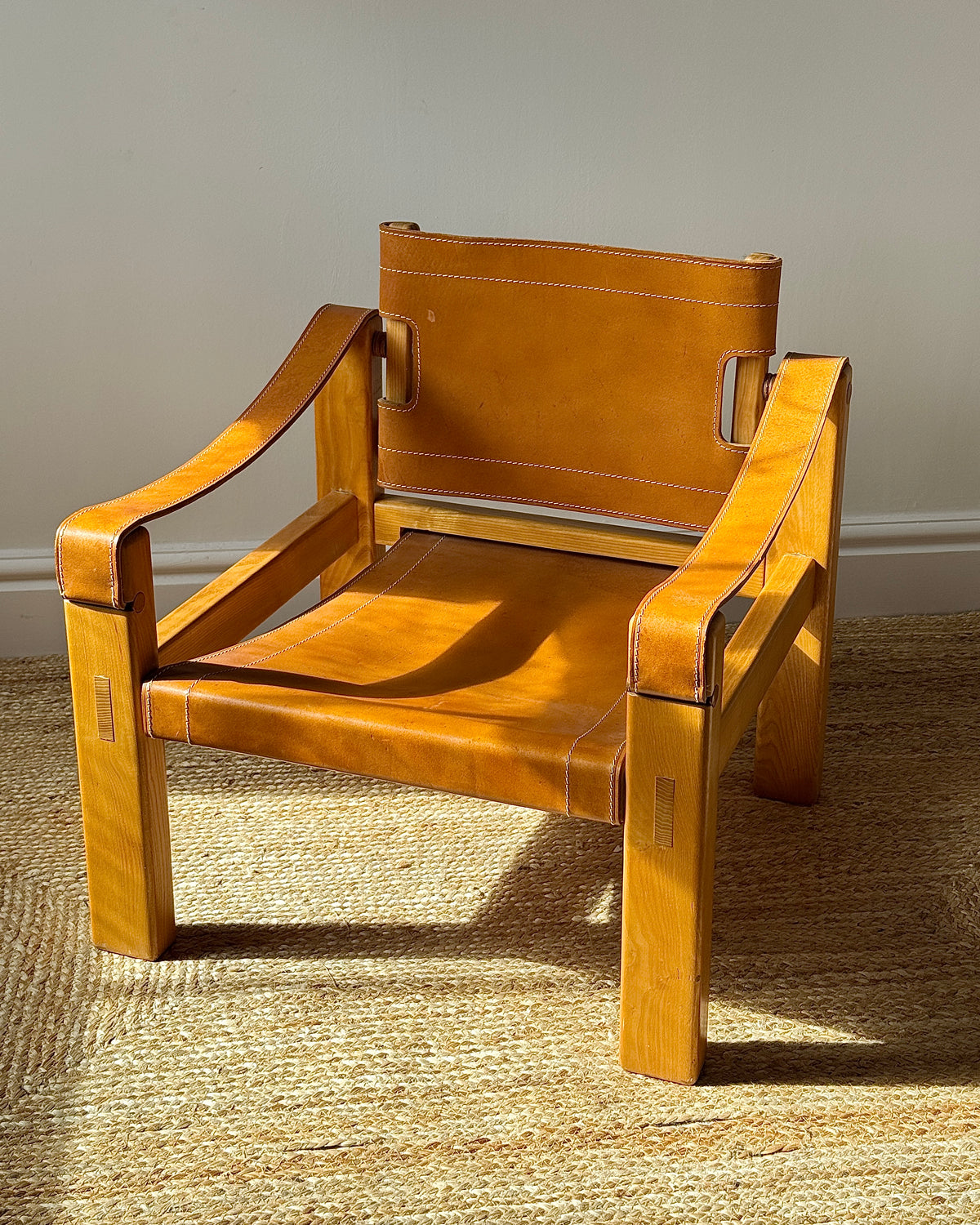 Safari Armchair in the Style of Pierre Chapo