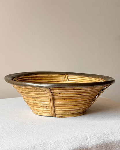 Italian Pencil Reed & Brass Bowl