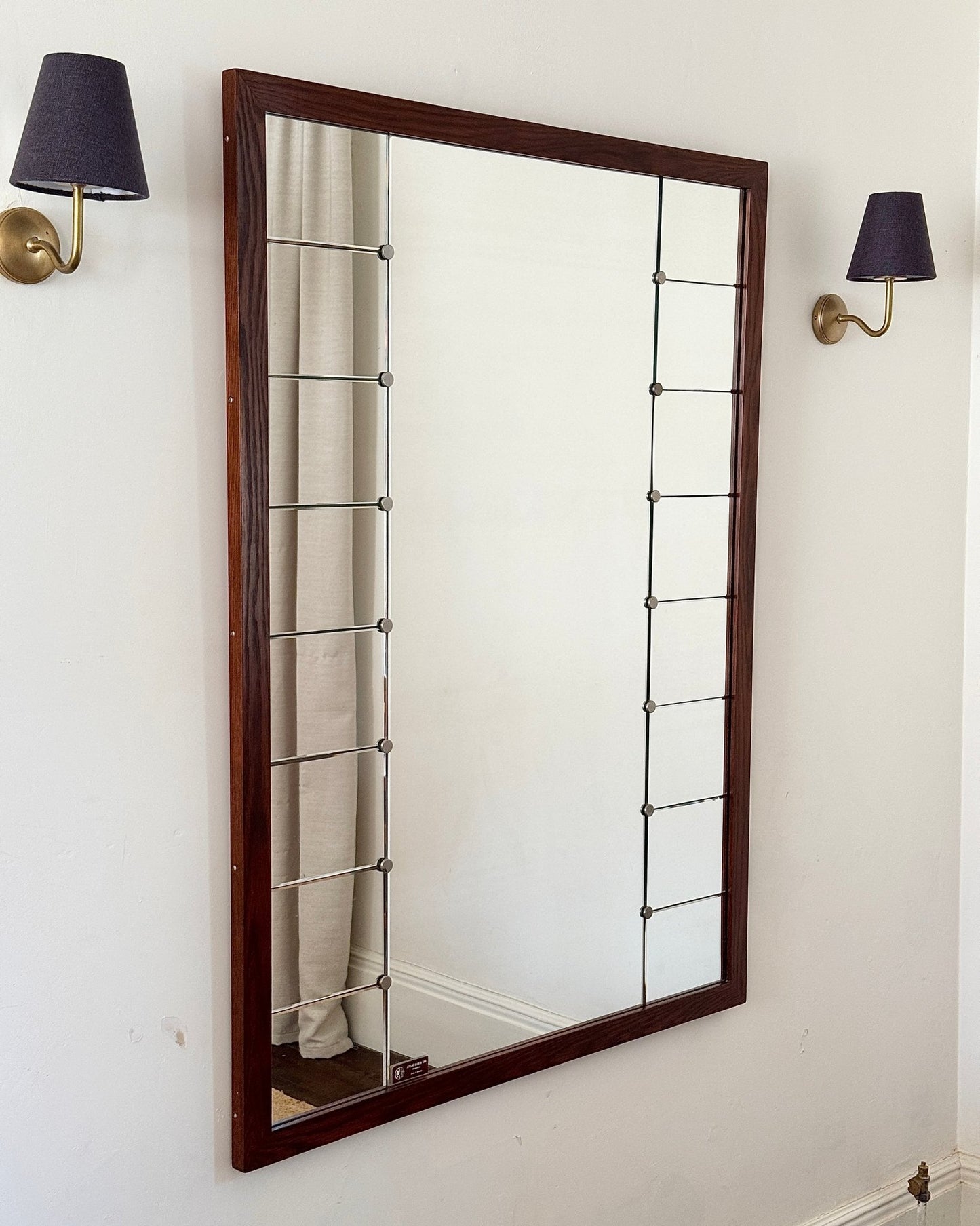 Large Swedish Sectional Mantel Mirror by Ateljé Glas & Trä - Club Sourced