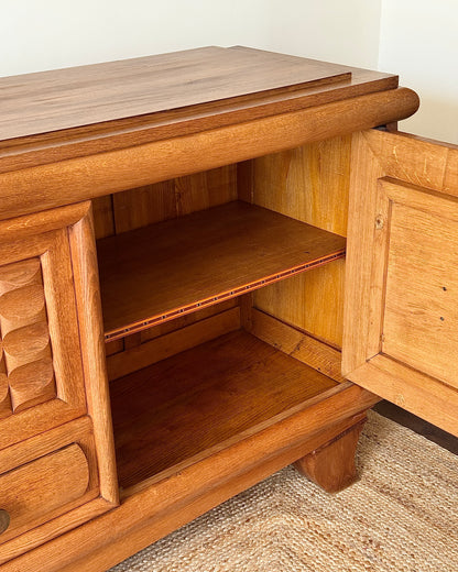 Large French Oak Sideboard in the Manner of Charles Dudouyt, c.1940s