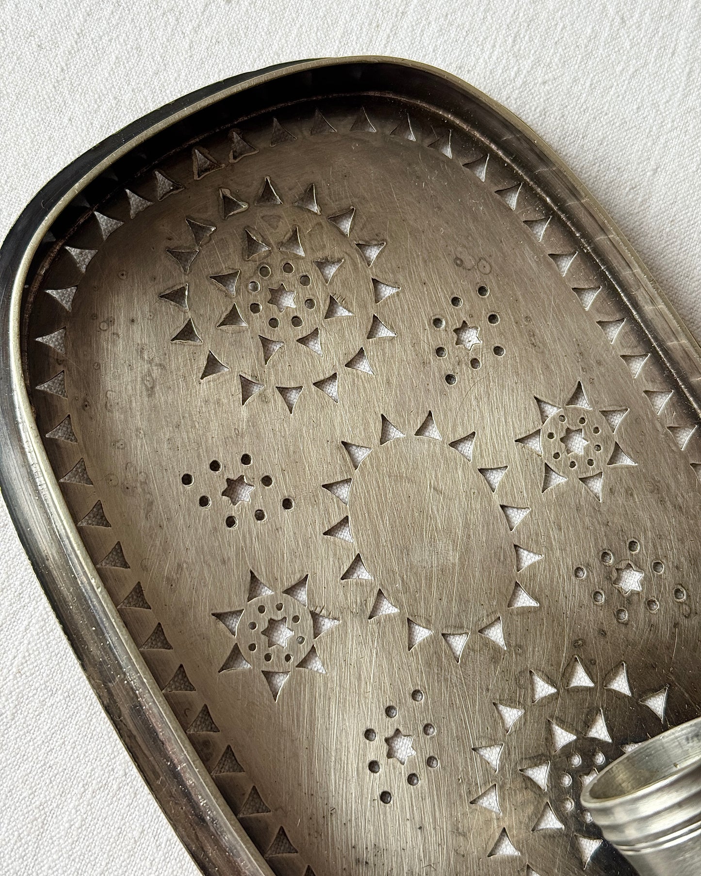 Swedish Pewter Perforated Candle Sconce
