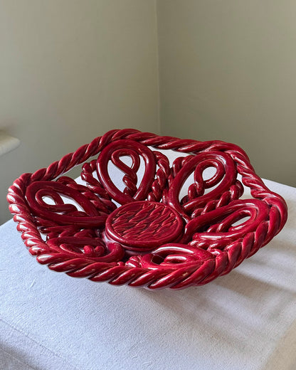 Large Glossy Red Vallauris Bowl
