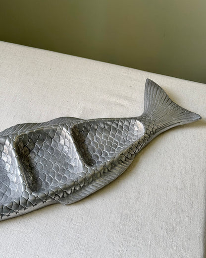 Mid-century Metal Fish 3-part Serving Dish