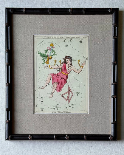 Antique Hand-Painted Constellation Print ‘Urania’s Mirror’ by Sidney Hall c. 1825