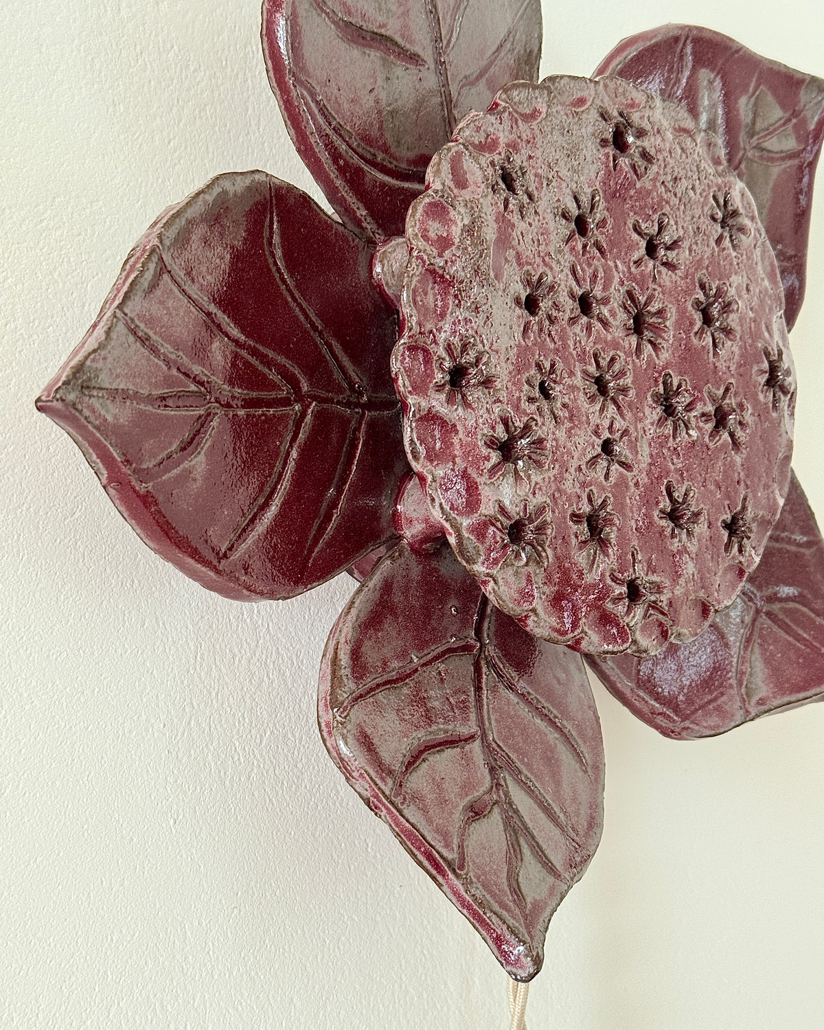 Swedish Ceramic Flower Wall Sconce, c.1970
