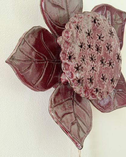 Swedish Ceramic Flower Wall Sconce, c.1970