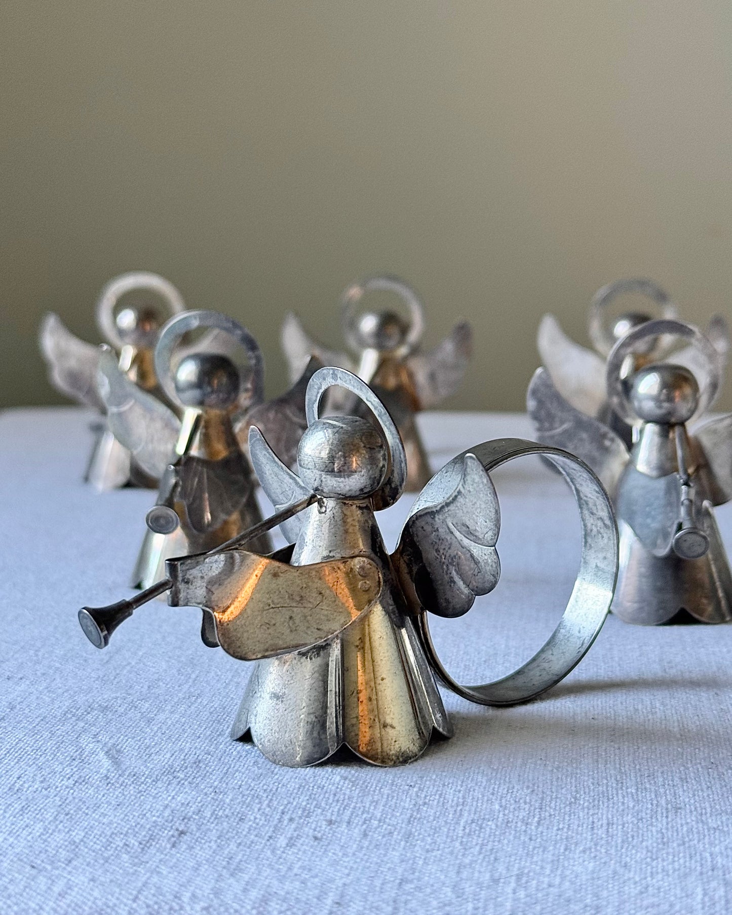 Set of 9 Vintage Angel Napkin Rings