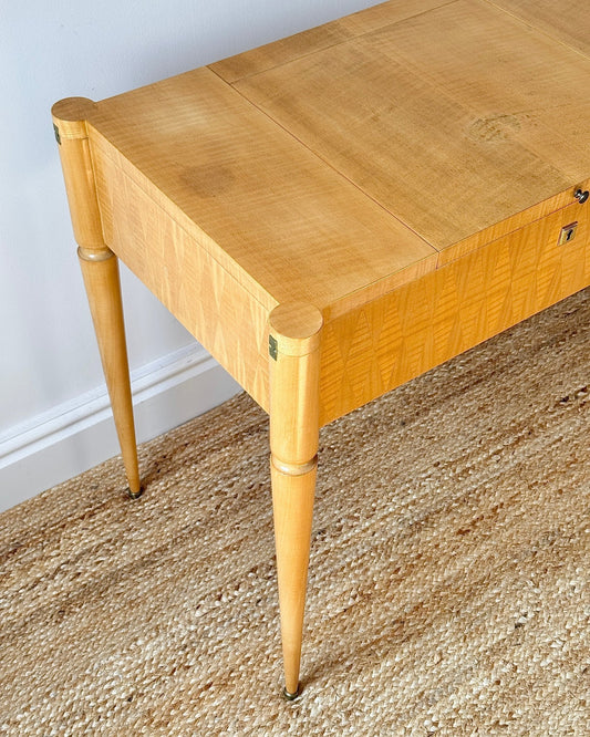 French Lift Top Dressing Table with Geometric Parquetry, c.1950 - Club Sourced