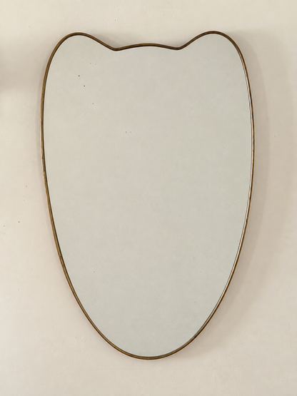 Italian Brass Shield Mirror, circa. 1950