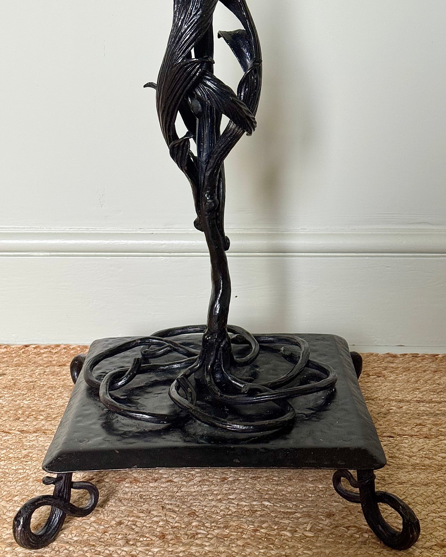 Pair of Swedish Art Nouveau Wrought Iron Pedestals