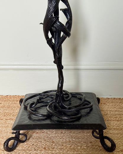 Pair of Swedish Art Nouveau Wrought Iron Pedestals