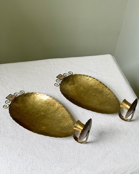 Pair of Brass Swedish Candle Sconces