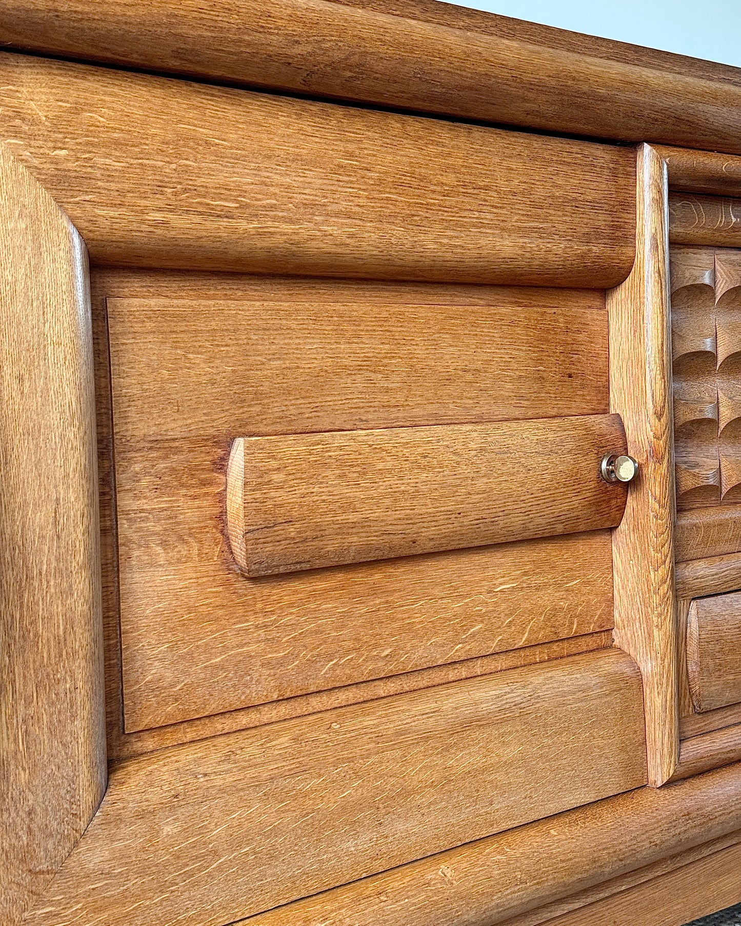 Large French Oak Sideboard in the Manner of Charles Dudouyt, c.1940s