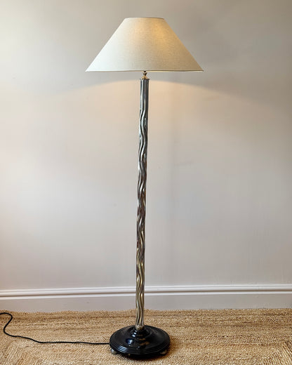 Art Deco Rippled Chrome Floor Lamp