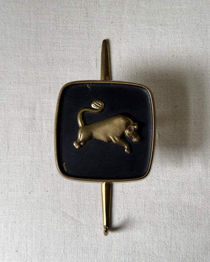 Brass Zodiac Hooks in the Style of Jacques Adnet, 1950’s