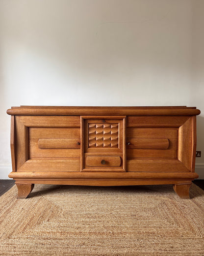 Large French Oak Sideboard in the Manner of Charles Dudouyt, c.1940s