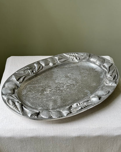 Mid-Century Shell Motif Serving Tray