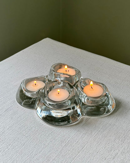 Sculptural Glass Tealight Holder, Hans Jürgen Richartz for Berendsohn