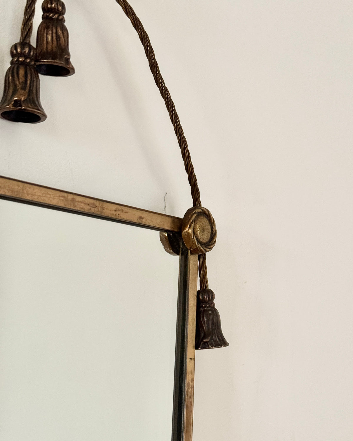 ON HOLD Brass Bow and Tassel Mirror