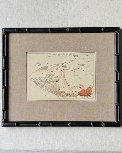 Antique Hand-Painted Constellation Print ‘Urania’s Mirror’ by Sidney Hall c. 1825