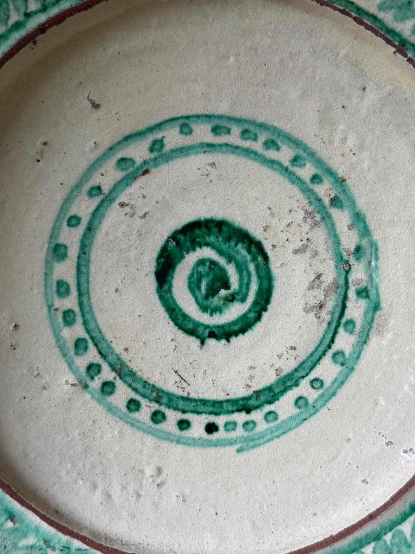 Early 20th Century Spanish Green Spiral Bowl
