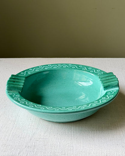 Scandinavian Mid-century Turquoise Ceramic Dish