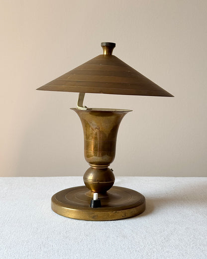 Pair of Brass Art Deco Belgian Table Lamps, signed Gersyl