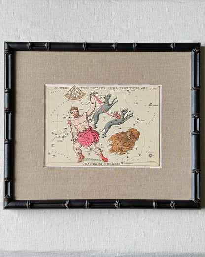 Antique Hand-Painted Constellation Print ‘Urania’s Mirror’ by Sidney Hall c. 1825