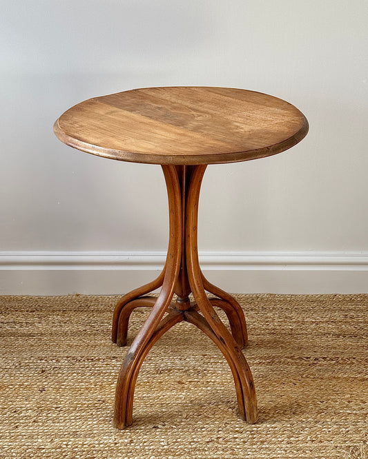 Mid-Century Beech Bentwood Side Table in the Manner of Thonet