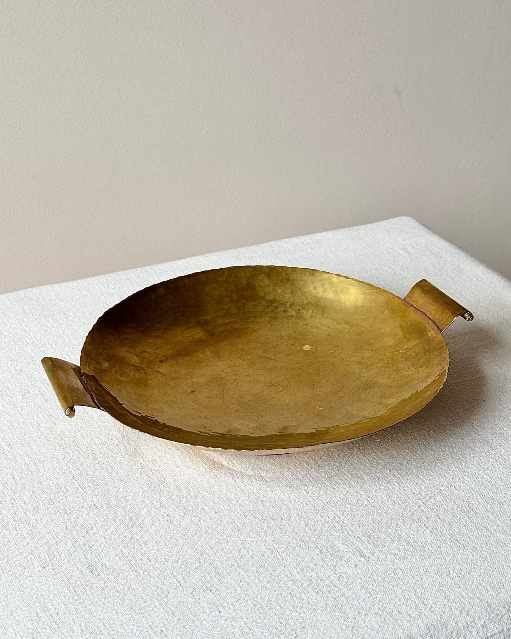 Swedish Hammered Brass Dish, Steneby Hemslöjd - Club Sourced