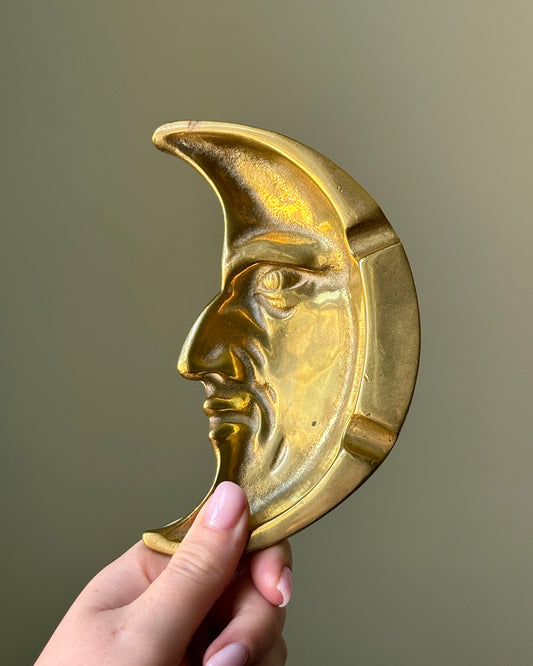 Victorian Brass Moon Ash Tray
