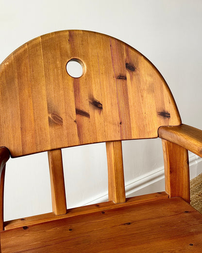 Set of 6 Pine Dining Chairs by Wasa Möbel Including Two Carvers, 1980s