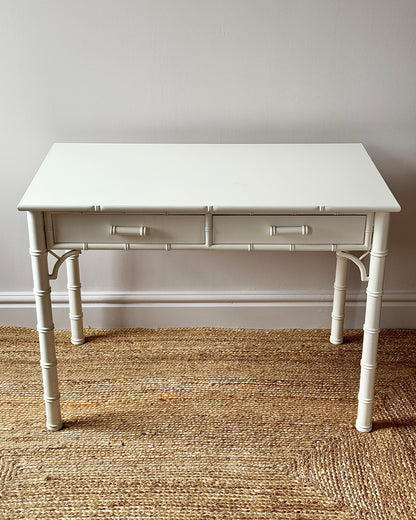 Faux Bamboo White Lacquered Dressing Table
