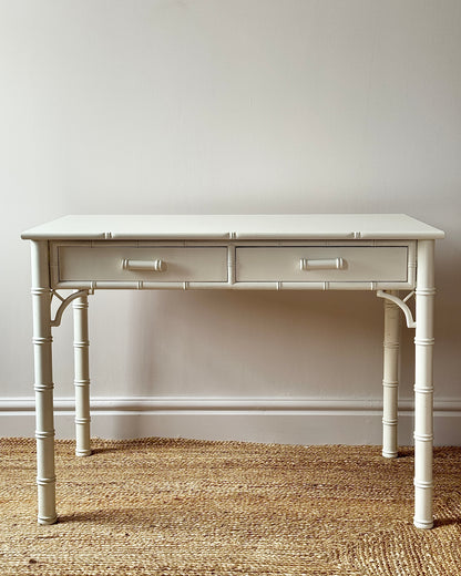 Faux Bamboo White Lacquered Dressing Table