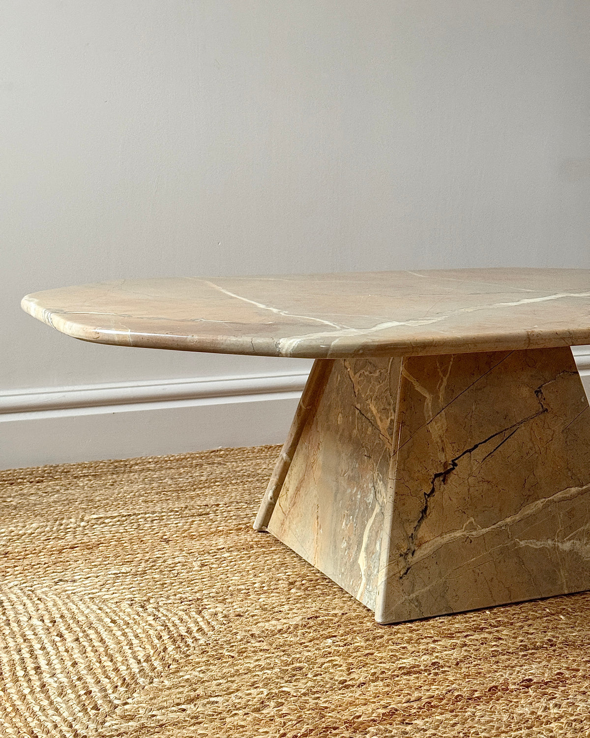 Blush Marble Coffee Table, 1970s
