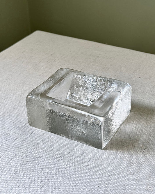 Chunky Textured Ice-Glass Ashtray, 1970’s