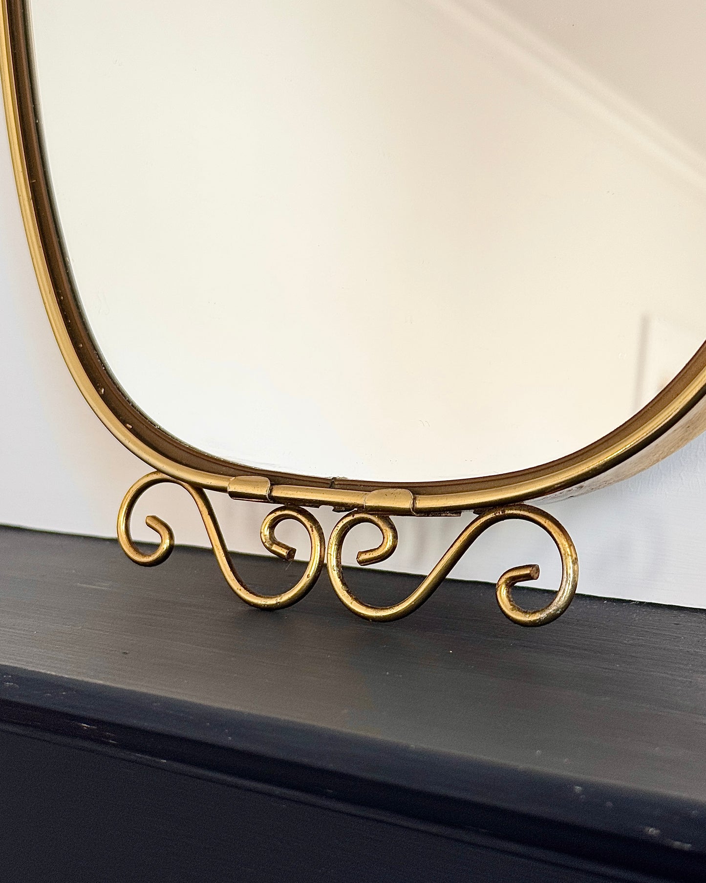 Belgian Brass Shield Crest Mirror