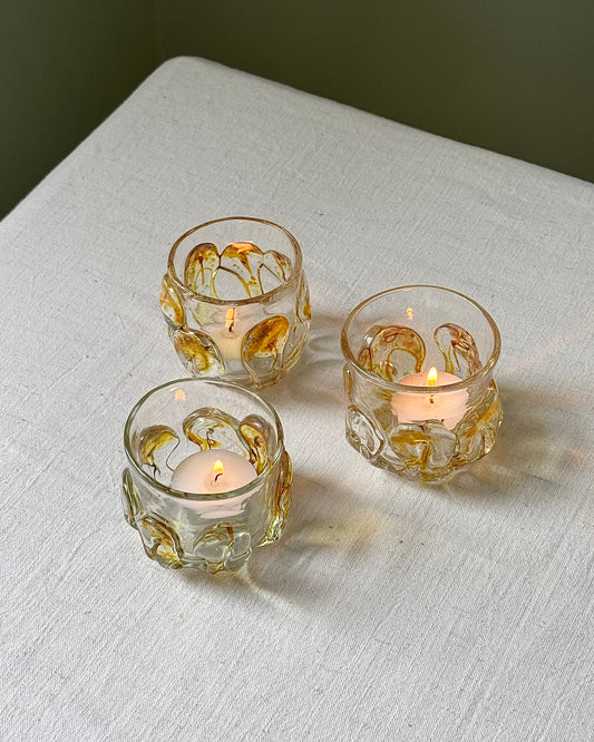 Set of 3 Mid-Century Murano Tea Light Holders