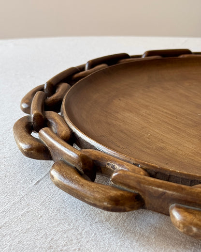 Belgian Carved Wooden Bowl by A. Hoedts