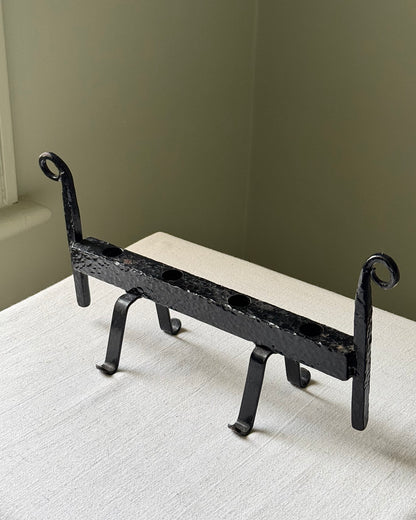 Scandinavian Hammered Iron Candlestick