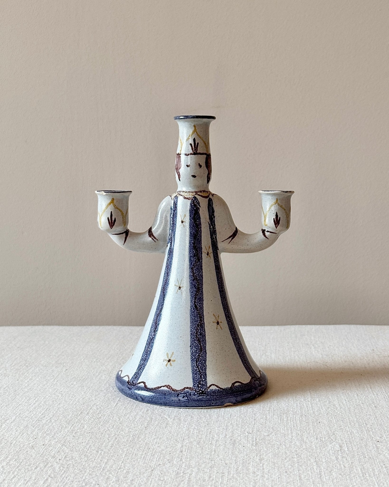 Ceramic Candlestick by Eva Jancke - Björk for Bo Fajan, Sweden 1930's - Club Sourced