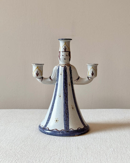 Ceramic Candlestick by Eva Jancke - Björk for Bo Fajan, Sweden 1930's - Club Sourced