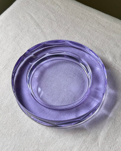 Vintage French Crystal Violet Ashtray