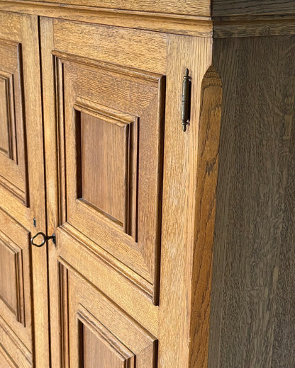 Geometric Oak Danish Cabinet Sideboard, Circa 1930’s