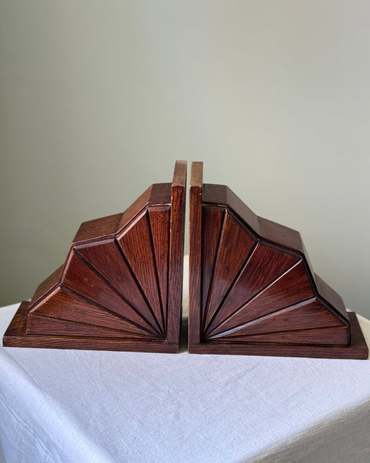 Oversized Art Deco Fan Bookends